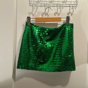 Lioness Emerald Sequin Mini Skirt